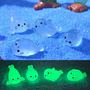 10/20/50pcs Kawaii Luminous Resin Mini Seal Pup Resin