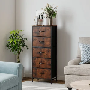 JHK 48IN Dresser For Bedroom With 5 Fabric Drawers