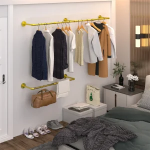 Industrial Pipe Clothes Hanging Rack:
