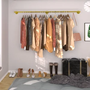 Wall Mounted Pipe Clothes Hanging Rack: