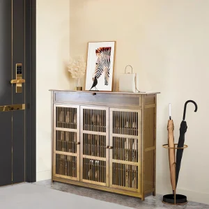 4 Tier Bamboo Shoe Storage Cabinet